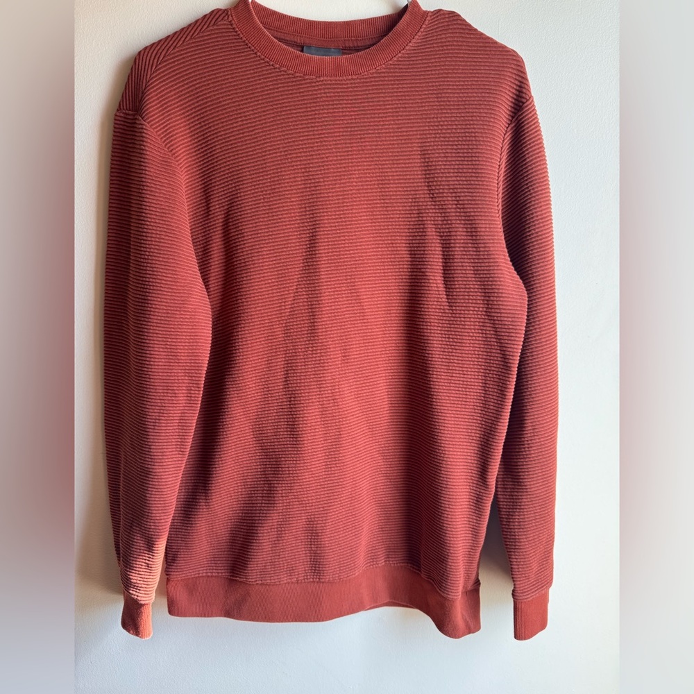 H&M Terracotta/Rust Ribbed Crewneck Size Small